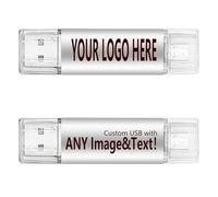 Lot de 20 clés USB personnalisées 2 en 1 OTG USB 2.0 et Micro USB, Double clé USB pour appareils Android/PC/Tablette/Mac (16 Go, Argent)