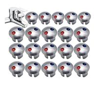 Lot de 20 clignotants chauds et froids pour robinets étanches - Capuchons à vis pour robinet chaud et froid - Rouge et bleu - Pour robinet d'évier de salle de bain et cuisine