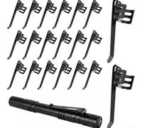 Lot de 20 clips amovibles en métal pour lampes de poche conçues pour fixer en toute sécurité des stylos et des petites lumières pour un usage quotidien et les activités de plein air