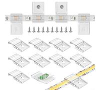 Lot de 20 clips de montage avec vis double méthode d'installation ou vis de fixation pour bande lumineuse LED IP30 IP65 IP67 Compatible avec les surfaces métalliques, plastique, bois