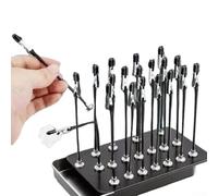 Lot de 20 clips de peinture avec boîte de rangement en métal, support flexible pour pulvérisation, base de support miniature avec embouts en caoutchouc, noir