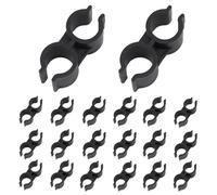 Lot de 20 clips de serrage à double tuyau, en plastique de type H, double port, colliers de serrage pour tuyaux, boucles de fixation, accessoires de fixation de tuyaux d'étagère (20 mm, noir)