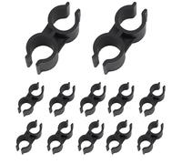 Lot de 20 clips de serrage à double tuyau, en plastique de type H, double port, colliers de serrage pour tuyaux, boucles de fixation, accessoires de fixation de tuyaux d'étagère (20 mm, noir)