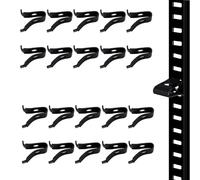 Lot de 20 clips de support d'étagère réglables en métal pour étagère de cuisine, bibliothèque (noir)