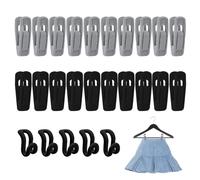 Lot de 20 Clips Floqués, 5 Connecteurs de Cintres, Pinces à Pantalons et à Linge Solides, Crochets de Connexion pour Cintres, Pinces en Flanelle et en Feutre