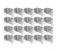Lot de 20 clips galvanisés pour une fixation sûre aux poteaux en bois et aux structures de treillis (50)