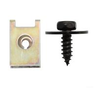 Lot de 20 clips métalliques de type U à ressort avec trou de 6 mm et vis pour panneau de porte de voiture et fixation de composants intérieurs