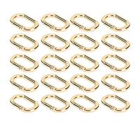 Lot de 20 clips ovales à ressort, porte-clés à ressort en métal avec fermeture sécurisée, mousquetons, boucle de porte-clés pour la fabrication de bijoux (Or)