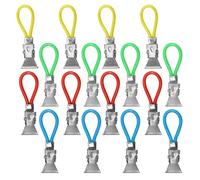 Lot de 20 clips porte-serviettes en plastique et métal chromé - Pinces à serviette à suspendre - Clips pour suspendre les serviettes - Cintres à boucles - Cintres pour maniques et torchons (5