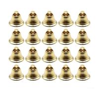 Lot de 20 cloches ouvertes vintage dorées | Cloches en métal pour travaux manuels | Décoration rustique en fer revêtu de cuivre pour couronnes | Mariages | Fêtes | Décoration de maison, jardin