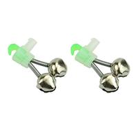 Lot de 20 cloches pour canne à pêche - Très résistantes - Avec deux cloches - Avec clip - Indicateur de touche sur canne à pêche - Anneau d'alerte sonore