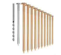 Lot de 20 clous en cuivre de 10,2 cm pour enlever les souches d'arbre et les racines, pics respectueux de l'environnement, avec foret pour jardin et extérieur