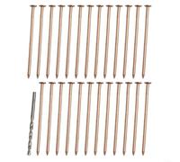 Lot de 20 clous tueurs d'arbre en cuivre pur de 10,2 cm pour enlever les souches et les racines avec foret, matériel d'outils de jardin pour contrôle indésirable du tronc d'arbre, lot de 20