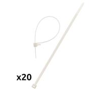 Lot de 20 colliers de câblage 4,8x180mm - Transparent - Zenitech