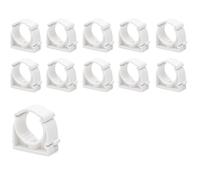 Lot de 20 colliers de serrage à fermeture rapide Ø 20 mm - Blanc - Colliers de serrage verrouillables avec charnière simple - Support de tuyau jusqu'à 95 °C (203 °F) - Clips de tuyau pour tubes de