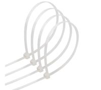 Lot de 20 colliers de serrage en nylon blanc, 7,2 x 350 mm, haute résistance, parfaits pour l'organisation et le maintien dans les projets électriques et le jardinage.