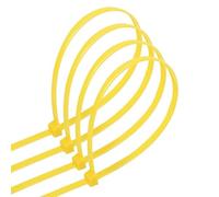 Lot de 20 colliers de serrage en nylon jaune 7,2 x 500 mm, parfaits pour attacher et sécuriser les câbles dans divers projets électriques et d'organisation.