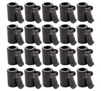 Lot de 20 colliers de serrage réglables pour tente de camping - Convient aux poteaux de 16 mm à 19 mm (noir)