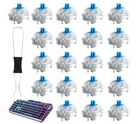 Lot de 20 commutateurs bleus pour clavier mécanique, 3 broches, avec extracteur, compatibles avec MX pour gaming et bureau, accessoires de clavier tactiles précis