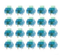 Lot de 20 commutateurs de clavier mécaniques à profil bas - 5 broches - Bleu - Pour jeux et bureau - Durée de vie de 80 millions de frappes