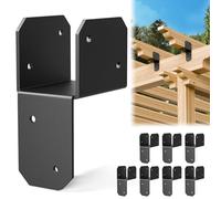 Lot de 20 connecteurs d'ancrage de solive 2 x 4 - Capuchon de poteau en acier robuste de calibre 15 en acier au carbone - Connecteur poteau-poutre pour bois de 2 x 4 (taille réelle 3,8 x 8,9 cm)