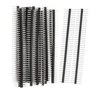 Lot de 20 connecteurs de 2,54 mm à 40 broches mâles et femelles pour carte PCB, connecteurs à broches pour platine d'expérience, électronique de bricolage (noir)