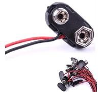 Lot de 20 connecteurs de batterie 9 V, clips de câble rigides de type T pour batteries 9 V, câbles de terminal noirs avec fil de 15 cm pour projets électroniques de bricolage