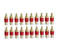 Lot de 20 connecteurs de borne en laiton de 4 mm pour fil de haut-parleur avec coque transparente adaptés pour amplificateurs et équipements audio (20 rouge)