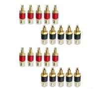 Lot de 20 connecteurs de borne en laiton de 4 mm pour haut-parleurs offrant des connexions stables avec coque transparente (10 Noir10 Rouge)