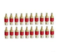 Lot de 20 connecteurs de bornes de haut-parleur en laiton avec coque transparente - 4 mm - Rouge