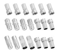 Lot de 20 connecteurs de câble coaxial, connecteur de câble satellite, fiche F, câble satellite, kit de connecteurs coaxiaux TV, connecteurs d'antenne, kit d'adaptateur coaxial de type F pour câble