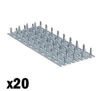 Lot de 20 connecteurs galvanisés pour plaque de renfort 50 mm x 129 mm