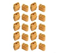 Lot de 20 connecteurs plaqués or pour xt90 - 90 A - Robuste - Pour panneau solaire portable - Pour station d'alimentation NiMH - Pour batterie et câble de chargeur
