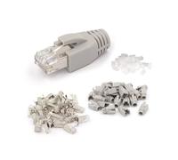 Lot de 20 Connecteurs RJ45 BlindéS CAT7 Cat6A Cat7 Prise Modulaire RJ45 avec Barre de Charge et RéDucteur de Tension RJ45