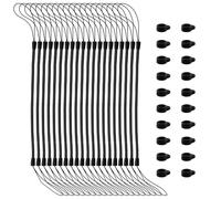 Lot de 20 cordons élastiques rétractables pour stylo, contient 20 anneaux de suspension en silicone noir de 0,8 cm, adaptés pour fixer le stylo à dessin à l'écran tactile