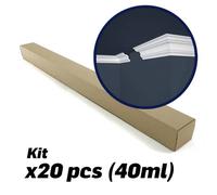 Lot de 20 Corniches de Plafond - DECOON - Ornement 3D - 200 x 6 5 x 6 5 cm