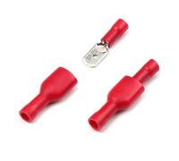 Lot de 20 cosses à sertir isolées, 10 paires, femelles et mâles, à sertir à froid, connecteurs de fils, fiches de câblage (couleur: rouge, taille: 20 pièces (10 paires)) (rouge)