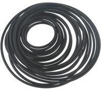 Lot de 20 courroies en caoutchouc pour flûte à bec - Rondes - 1,5 mm - Pour réparation, entretien, accessoires vidéo, courroie de cassette, pièces de rechange, lecteur de CD et cassettes - Noir