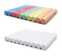 Lot de 20 craies blanches et colorées pour tableau noir, 5 couleurs + blanc à contraste élevé - pour 1 unité (Lot de 20)
