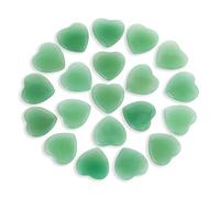 Lot de 20 cristaux d'aventurine verte naturels polis en forme de cœur, cristaux et pierres de guérison pour Wicca, Reiki, énergie de guérison, pierres de chakra, fournitures de sorcellerie