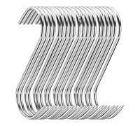 Lot de 20 crochets à viande en acier inoxydable en forme de S pour fumer, sécher, griller, barbecue et suspendre bacon, saucisse, bœuf, jambon, rôti, canard, boucher, utilisation en cuisine, 15 cm