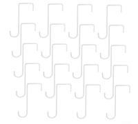 Lot de 20 crochets de clôture robustes en acier inoxydable, 15,2 x 5,3 cm, crochets muraux pour mangeoire à oiseaux, sacs, carillons éoliens (blanc)