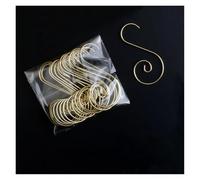 Lot de 20 Crochets de Noël en Forme de S, à Faire soi-même, for Sapin de Noël, Quatre Couleurs, for poupée de Noël, Accessoires de décoration for Le Nouvel an(Gold)