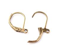 LOT DE 20 CROCHETS DORMEUSES SUPPORTS BOUCLES D'OREILLES METAL BRONZE 10x15 mm - CREATION PERLES