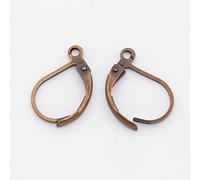 LOT DE 20 CROCHETS DORMEUSES SUPPORTS BOUCLES D'OREILLES METAL CUIVRE 10x15 mm - CREATION PERLES