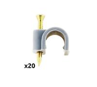 - Lot de 20 crochets fixation Ø9mm - Gris