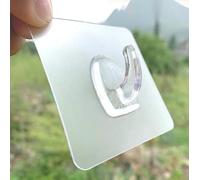 Lot de 20 crochets transparents auto-adhésifs polyvalents transparents imperméables 9 kg (max) en plastique solide pour salle de bain, cuisine, mur, porte, métal, carrelage, bois, céramique pour faire