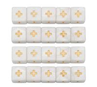 Lot de 20 cubes éducatifs en plastique pour apprendre les mathématiques et les enfants (blanc)