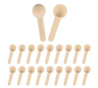 Lot de 20 Cuillères Rondes en Bois - Cuillères à Sel,Cuillères à Épices pour Petits Pots de Confiture,Petite Cuillere en Bois,Petite Cuillère,Sucre,Miel,Café,Thé - Durable et Polyvalent
