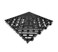 Lot de 20 dalles de sol modulaires emboîtables en caoutchouc - 40 x 40 cm - 4 cm d'épaisseur - Tapis de drainage antidérapant pour terrasse, piscine, douche, terrasse, balcon - Noir
